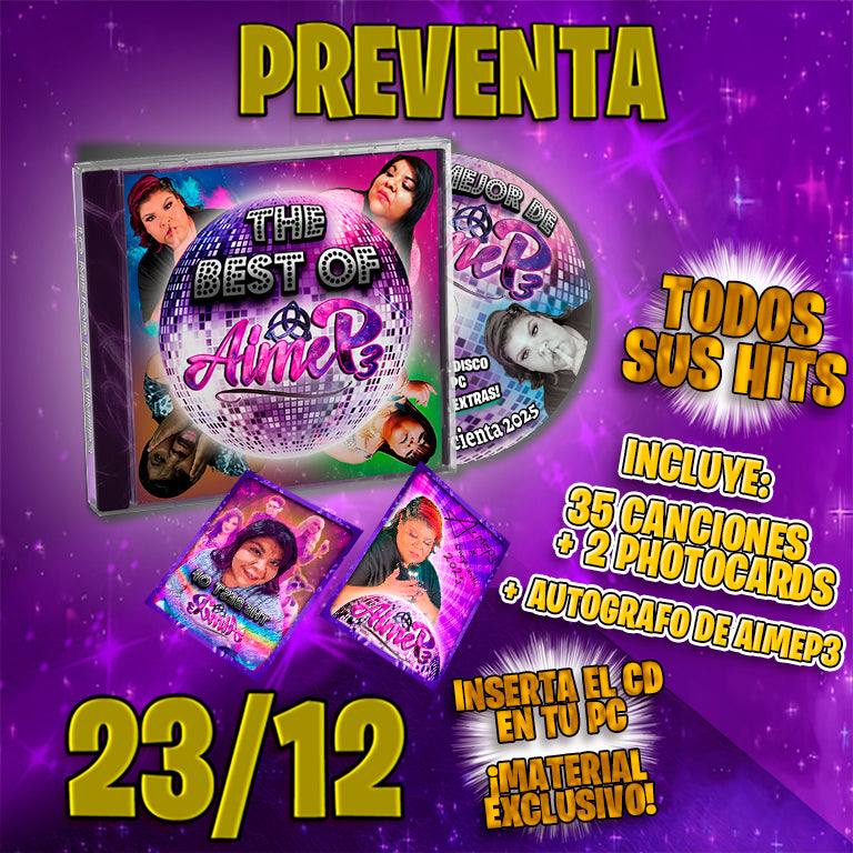 CD ''GRANDES EXITOS'' (35 PISTAS) + PHOTOCARDS con AUTOGRAFO de Aimep3
